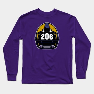 Retro Football Helmet 206 Area Code Seattle Washington Football Long Sleeve T-Shirt